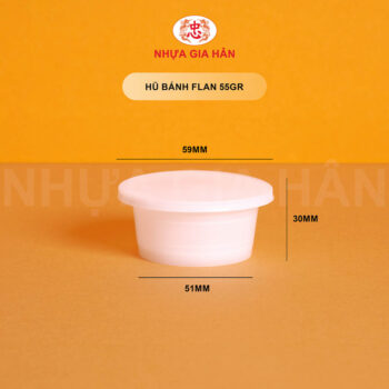 HŨ BÁNH FLAN NHỰA PP 55GR